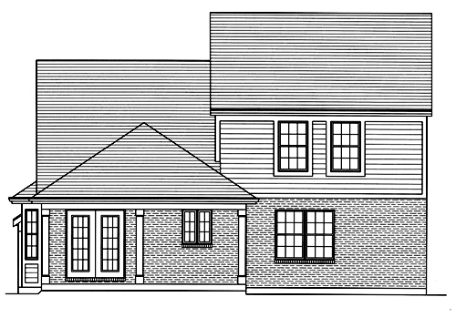 Rear Elevation for House Plan #531010