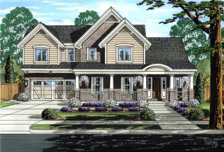 Full Rendering for House Plan #530536