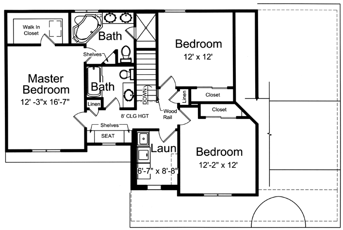 Second Floor Plan for House Plan #530536