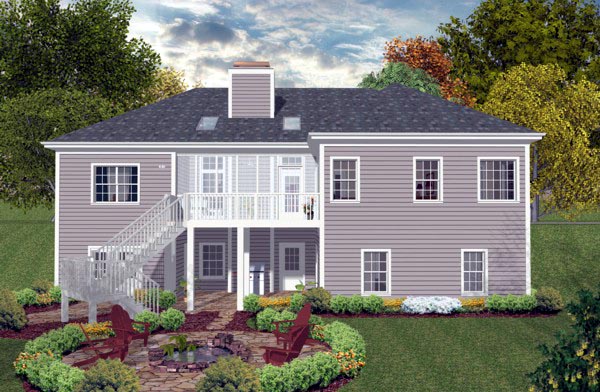 Rear Elevation for House Plan #271271