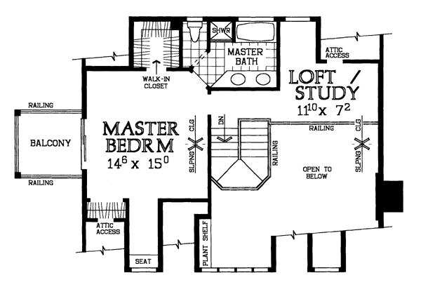 Second Floor Plan for House Plan #521863