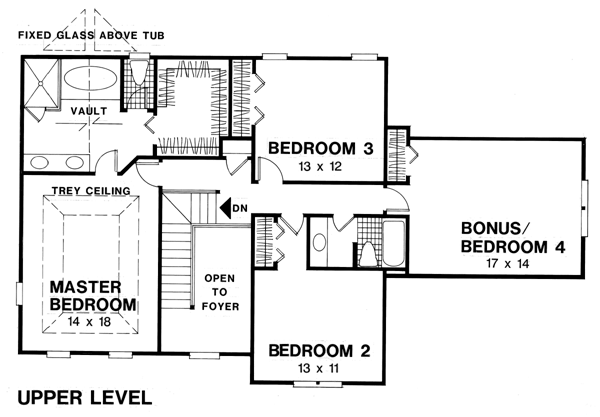 Second Floor Plan for House Plan #273002