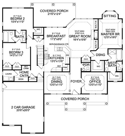 Main Floor Plan for House Plan #622021