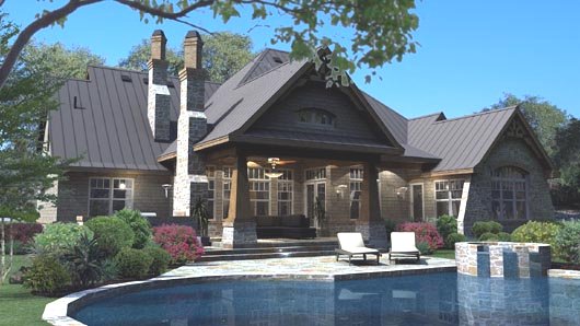 Rear Elevation for House Plan #647482