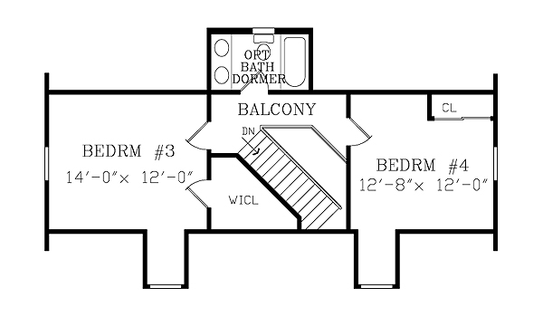 Second Floor Plan for House Plan #620401