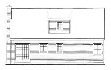 Rear Elevation for House Plan #620401