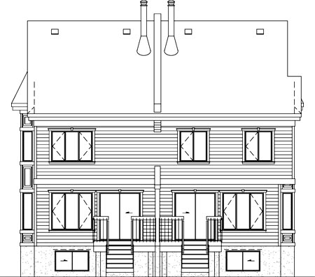 Rear Elevation for House Plan #176995