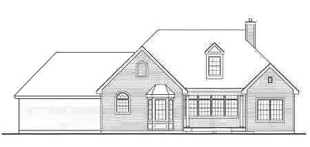 Rear Elevation for House Plan #620831