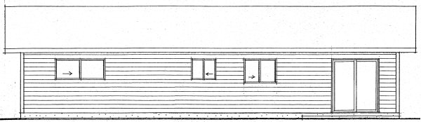 Rear Elevation for House Plan #201064