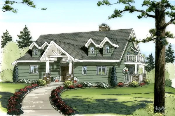 Full Rendering for House Plan #108245