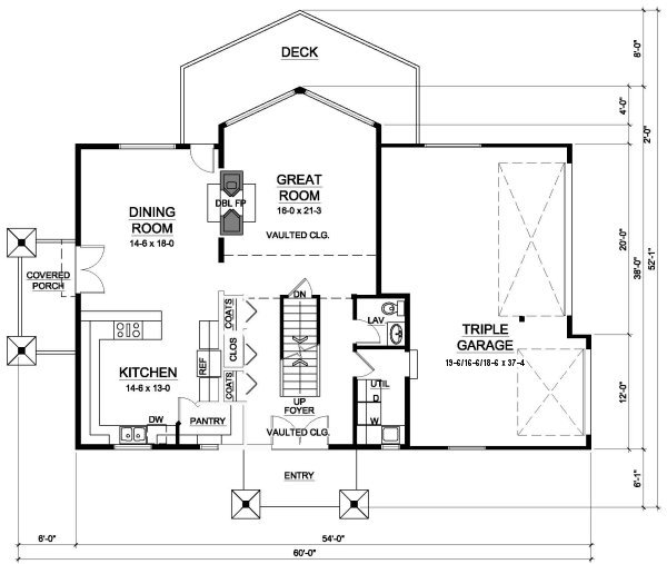 Main Floor Plan for House Plan #108245