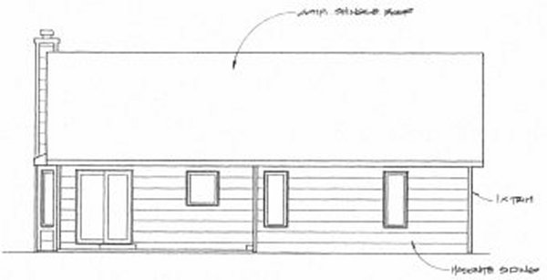Rear Elevation for House Plan #355701