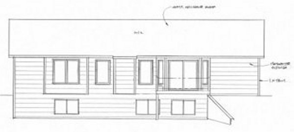 Rear Elevation for House Plan #351221