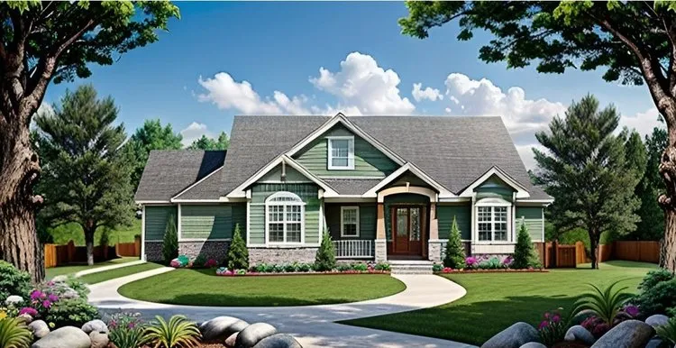 Full Rendering for House Plan #350631