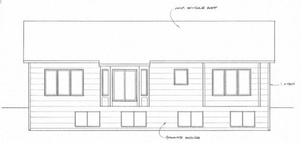 Rear Elevation for House Plan #357831