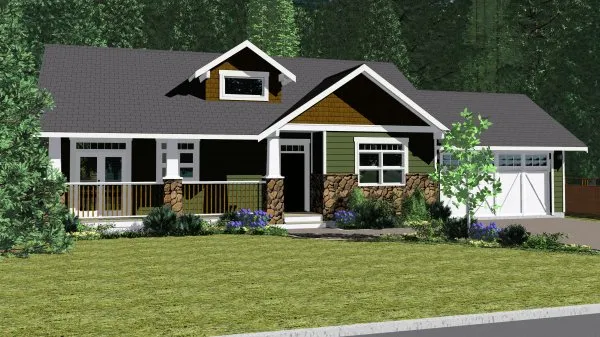 Full Rendering for House Plan #108080