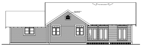 Rear Elevation for House Plan #108080