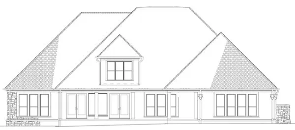 Rear Elevation for House Plan #310331