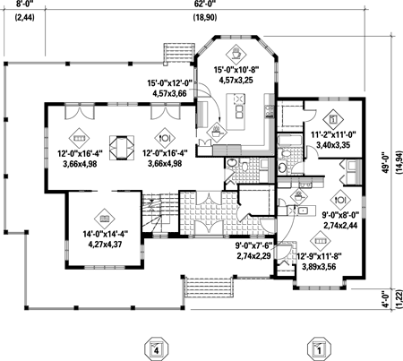 Main Floor Plan for House Plan #175543