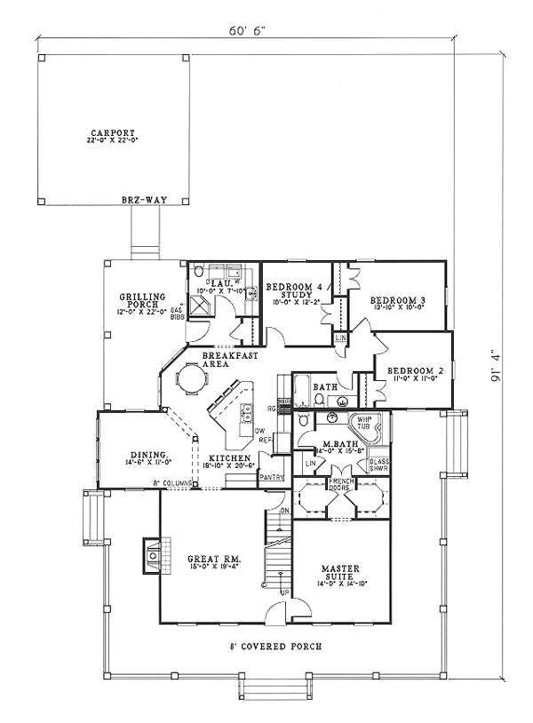 Main Floor Plan for House Plan #319302