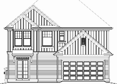 Rear Elevation for House Plan #320291