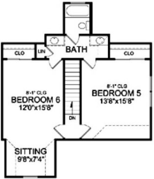 Second Floor Plan for House Plan #628432