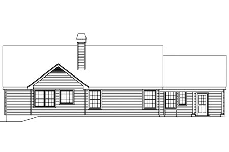 Rear Elevation for House Plan #631971