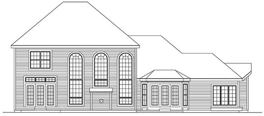 Rear Elevation for House Plan #634262