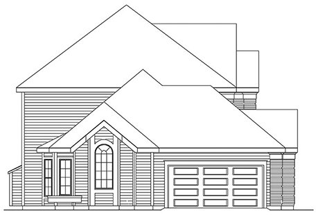 Left Elevation for House Plan #634262