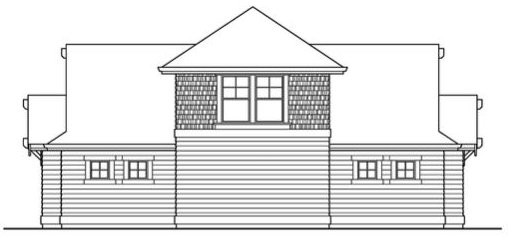 Rear Elevation for House Plan #332321