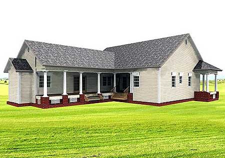 Rear Elevation for House Plan #433212