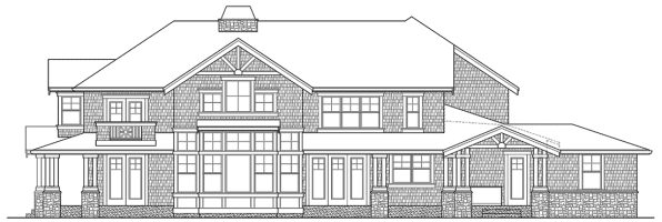 Rear Elevation for House Plan #338553