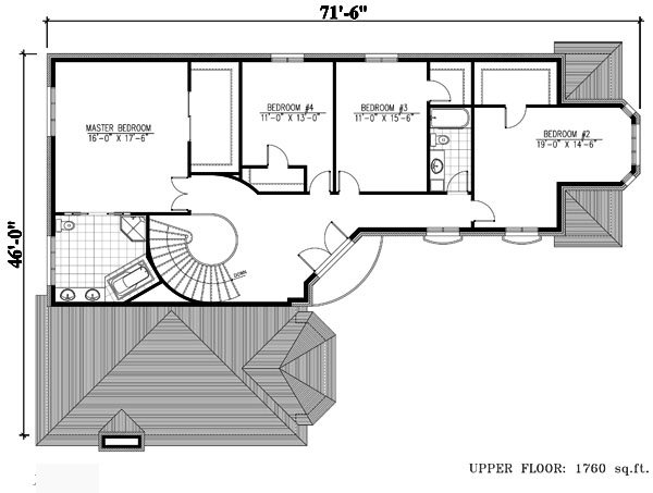 Second Floor Plan for House Plan #428333