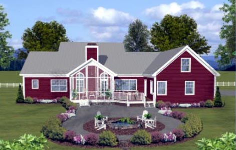 Rear Elevation for House Plan #274922