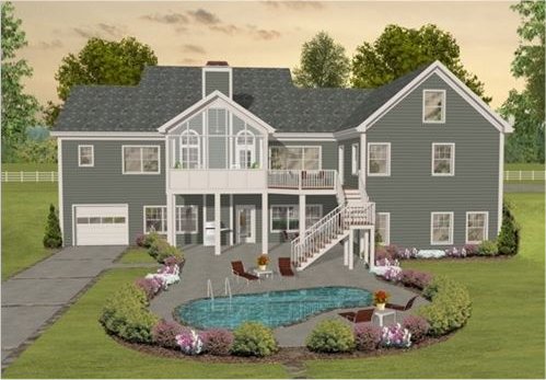 Rear Elevation for House Plan #276512