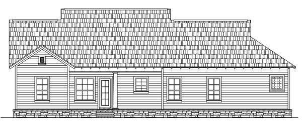 Rear Elevation for House Plan #219052