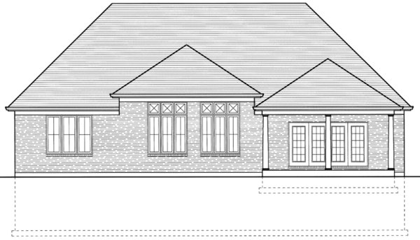 Rear Elevation for House Plan #533642