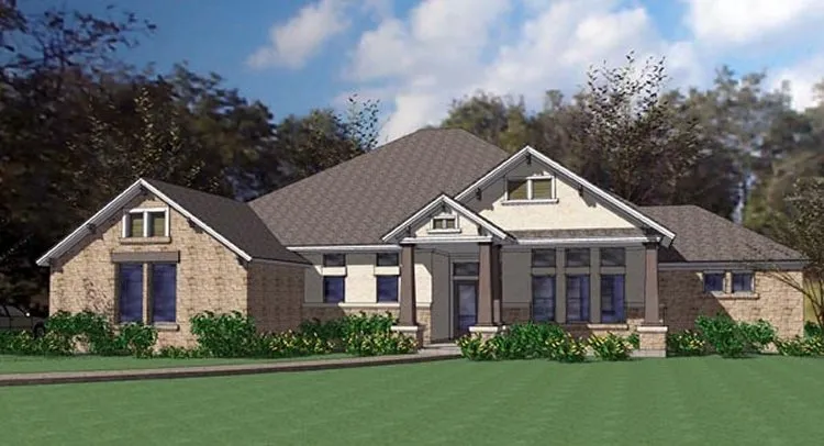 Full Rendering for House Plan #645962