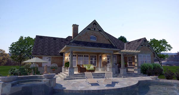 Rear Elevation for House Plan #644671