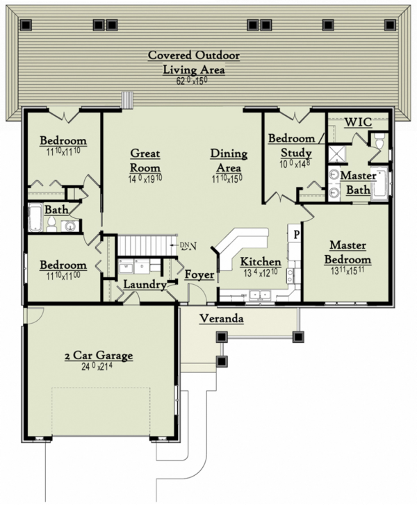 Main Floor Plan for House Plan #133681