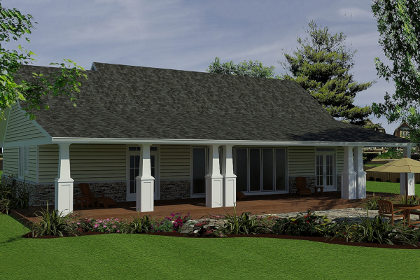 Rear Elevation for House Plan #133681