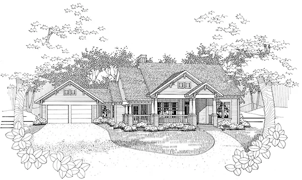 Full Rendering for House Plan #645181