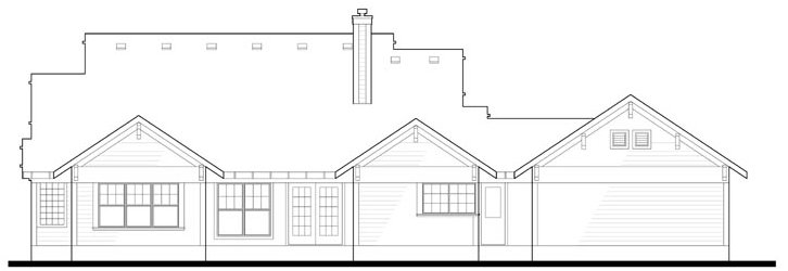 Rear Elevation for House Plan #645181