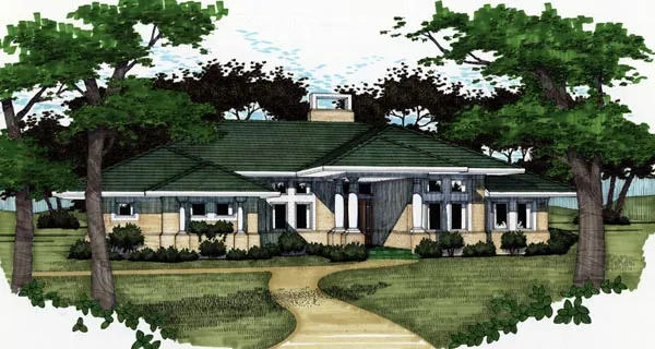 Full Rendering for House Plan #640381