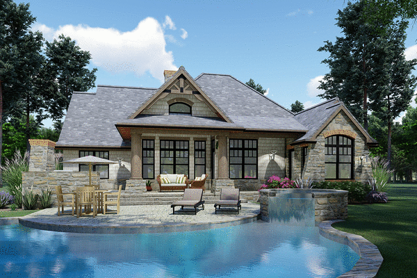 Rear Elevation for House Plan #648481
