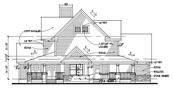 Left Elevation for House Plan #642591