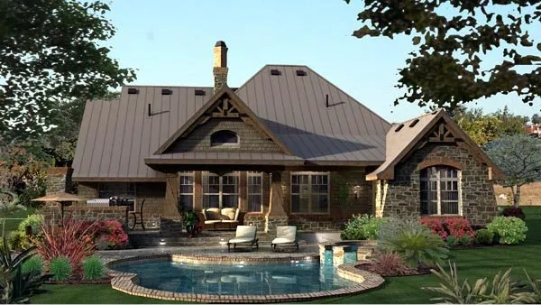 Rear Elevation for House Plan #646012