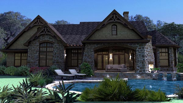 Rear Elevation for House Plan #645952