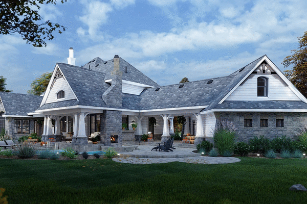 Rear Elevation for House Plan #649433