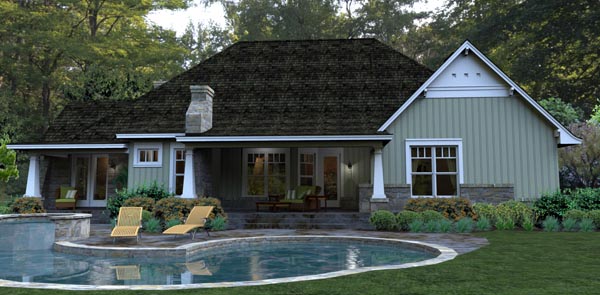 Rear Elevation for House Plan #647622